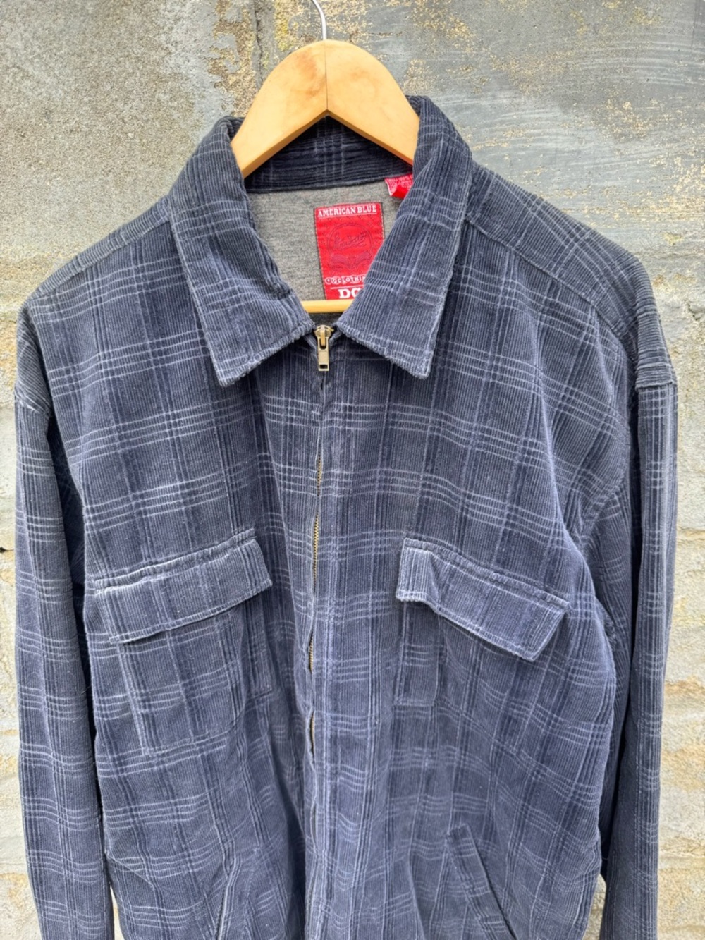 Vintage 2000s Corduroy Shirt Jacket Large Surf Skate Y2K Navy Blue